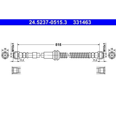 2 x ATE Bremsschlauch | 24.5237-0515.3