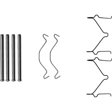 Hella | Zubehörsatz, Scheibenbremsbelag | 8DZ 355 202-611