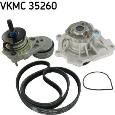 SKF | Wasserpumpe + Keilrippenriemensatz | VKMC 35260