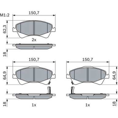0 986 494 187 Bremsbelagsatz, Scheibenbremse