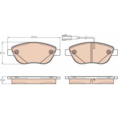 GDB2001 Bremsbelagsatz, Scheibenbremse