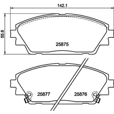 Hella | Bremsbelagsatz, Scheibenbremse | 8DB 355 021-421