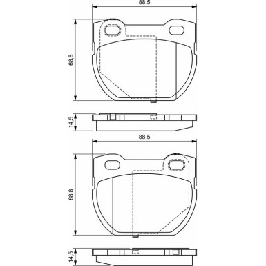 BOSCH Bremsbelagsatz, Scheibenbremse 0 986 424 827