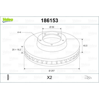 Valeo | Bremsscheibe | 186153
