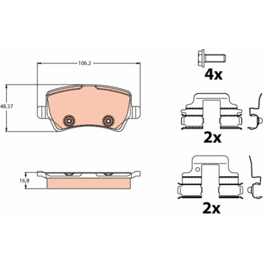 GDB2125 Bremsbelagsatz, Scheibenbremse