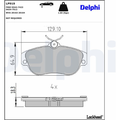 LP919 Bremsbelagsatz, Scheibenbremse