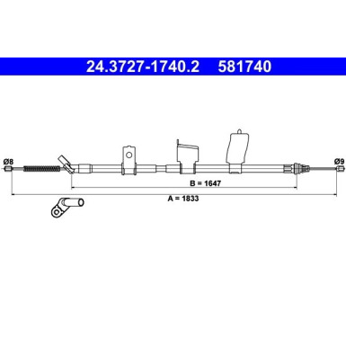 24.3727-1740.2 Seilzug, Feststellbremse 24.3727-1740.2 Seilzug, Feststellbremse