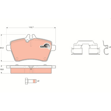 GDB1629 Bremsbelagsatz, Scheibenbremse COTEC