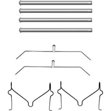 Hella | Zubehörsatz, Scheibenbremsbelag | 8DZ 355 204-551