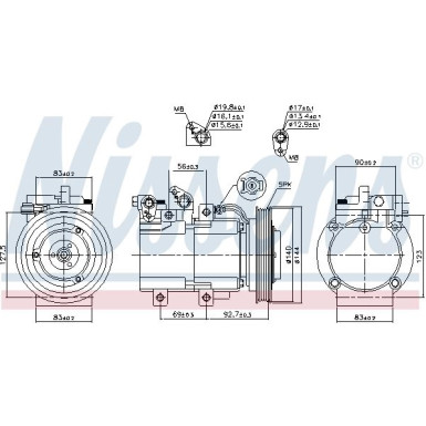 Nissens | Kompressor, Klimaanlage | 890182