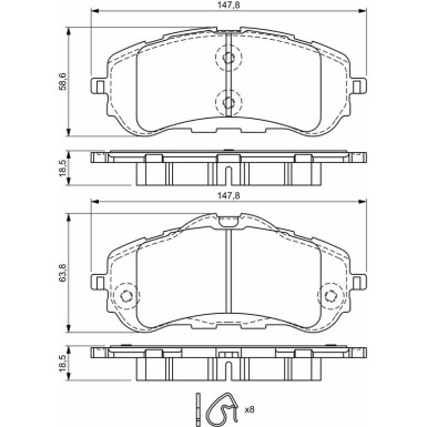BOSCH Bremsbelagsatz, Scheibenbremse 0 986 494 714