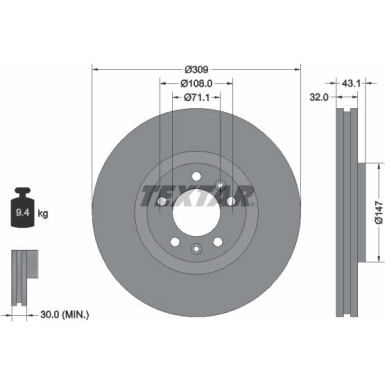 Textar | Bremsscheibe | 92111900