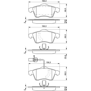 BOSCH Bremsbelagsatz, Scheibenbremse 0 986 424 537