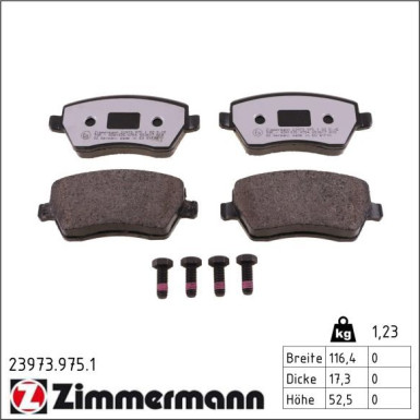 Zimmermann Bremsbelagsatz, Scheibenbremse rd:z 23973.975.1