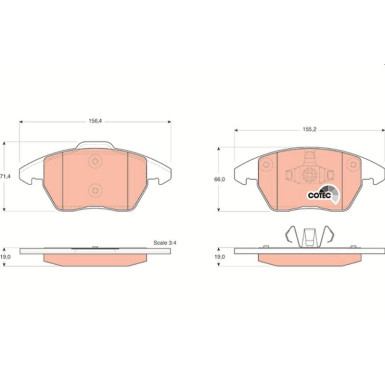 TRW Bremsbelagsatz, Scheibenbremse COTEC GDB1605