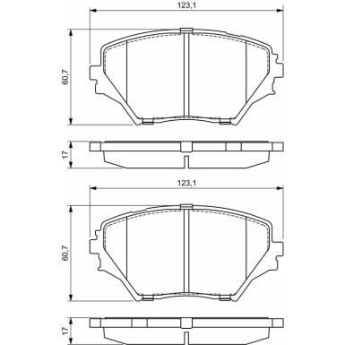 BOSCH Bremsbelagsatz, Scheibenbremse 0 986 424 719