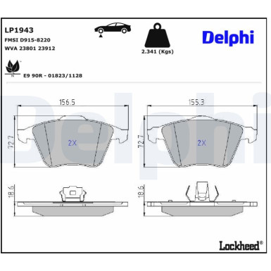 LP1943 Bremsbelagsatz, Scheibenbremse