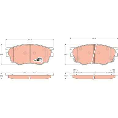 GDB3309 Bremsbelagsatz, Scheibenbremse COTEC