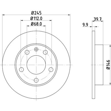 Hella | Bremsscheibe | 8DD 355 107-541