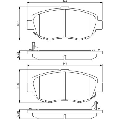 BOSCH Bremsbelagsatz, Scheibenbremse 0 986 494 211