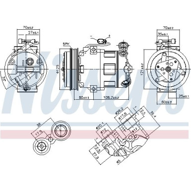 Nissens | Kompressor, Klimaanlage | 890185