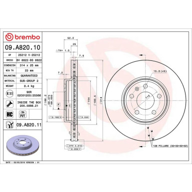 Brembo | Bremsscheibe | 09.A820.11