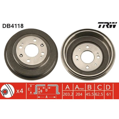 TRW | Bremstrommel | DB4118