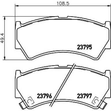 Hella | Bremsbelagsatz, Scheibenbremse | 8DB 355 017-031