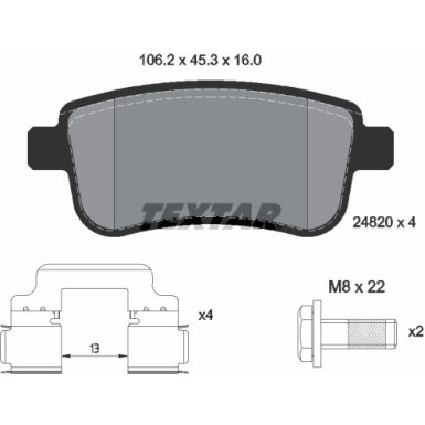 Textar Bremsbelagsatz, Scheibenbremse Q+ 2482001