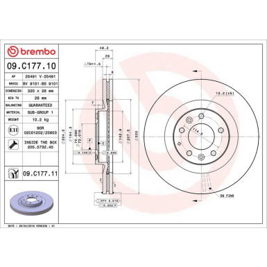 09.C177.11 Bremsscheibe PRIME LINE - UV Coated 09.C177.11 Bremsscheibe PRIME LINE - UV Coated