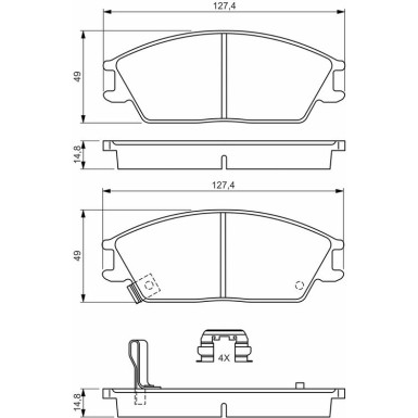 BOSCH Bremsbelagsatz, Scheibenbremse 0 986 494 620