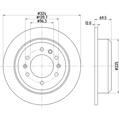Hella | Bremsscheibe | 8DD 355 114-041