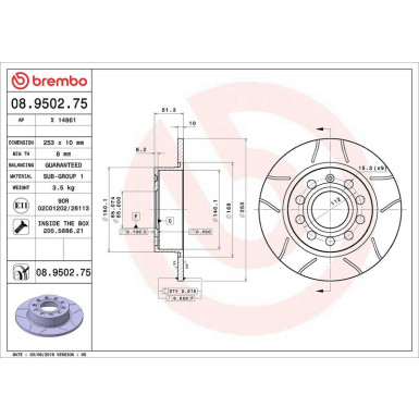 Brembo Bremsscheibe XTRA LINE - Max 08.9502.75