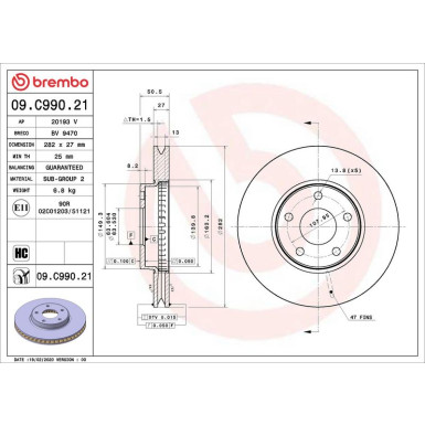 Brembo | Bremsscheibe | 09.C990.21