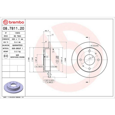 Brembo | Bremsscheibe | 08.7811.20