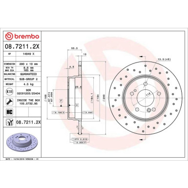Brembo Bremsscheibe XTRA LINE - Xtra 08.7211.2X