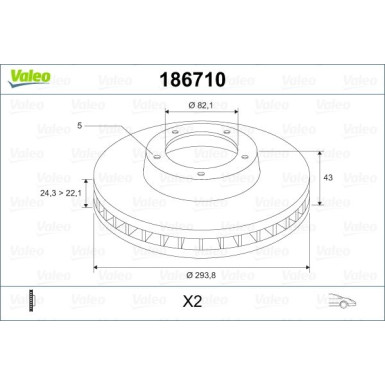 Valeo | Bremsscheibe | 186710