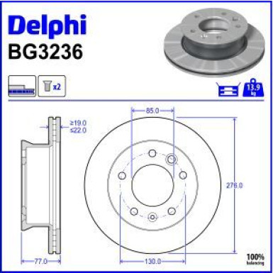 Delphi Bremsscheibe BG3236