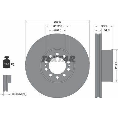 Textar | Bremsscheibe | 93138000