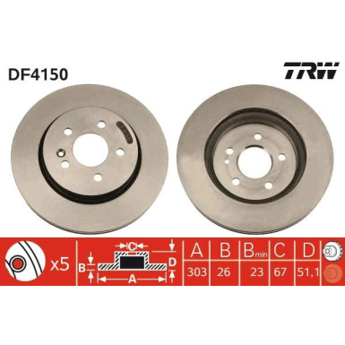 TRW | Bremsscheibe | DF4150