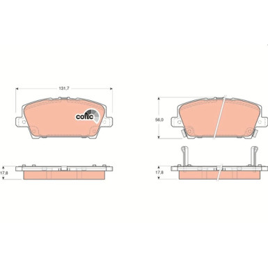 TRW Bremsbelagsatz, Scheibenbremse COTEC GDB3407