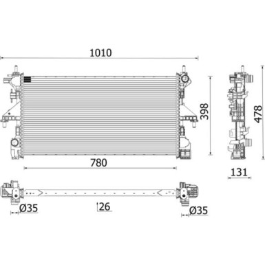 CR 2631 000P Kühler, Motorkühlung BEHR *** PREMIUM LINE ***