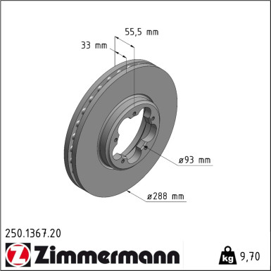 Zimmermann Bremsscheibe Coat Z 250.1367.20