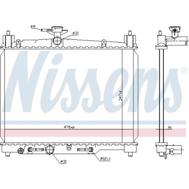 Nissens | Kühler, Motorkühlung | 64801