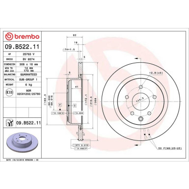 Brembo | Bremsscheibe | 09.B522.11