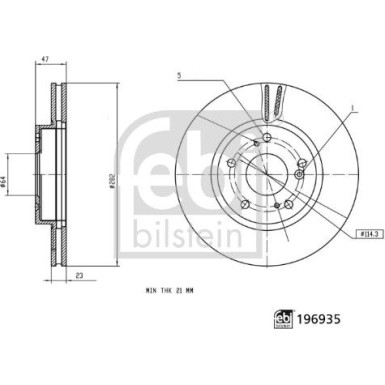 febi bilstein | Bremsscheibe | 196935