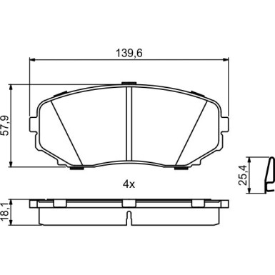 0 986 494 879 Bremsbelagsatz, Scheibenbremse