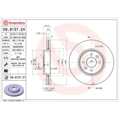 Brembo | Bremsscheibe | 09.8137.21