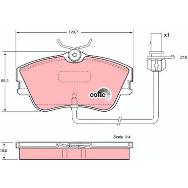 TRW Bremsbelagsatz, Scheibenbremse COTEC GDB1367