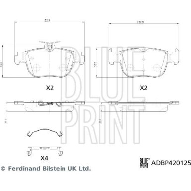 Blue Print | Bremsbelagsatz, Scheibenbremse | ADBP420125